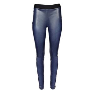 Heidi Daus 🆕Noir blue vegan leather leggings size large